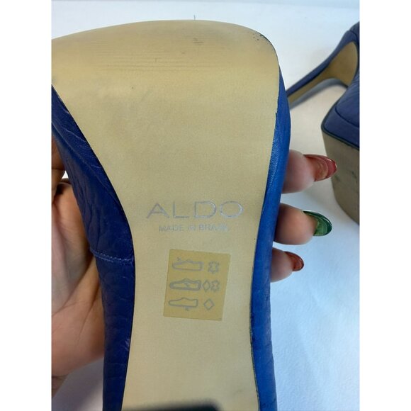 Aldo Kristina Size 7 Medium Blue Pumps Formal High Stiletto Heel Dressy Party - Picture 11 of 16